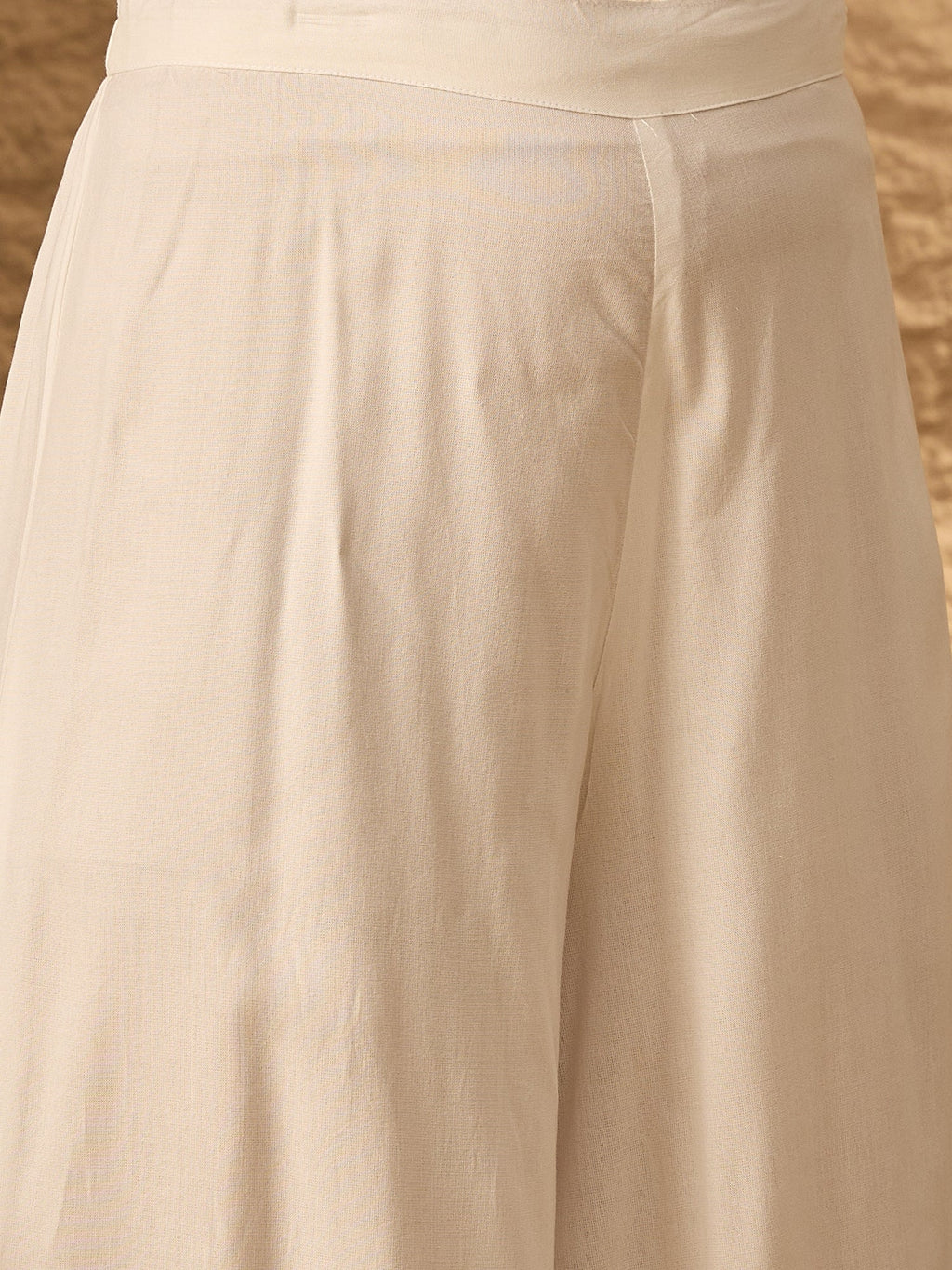 InWeave White Flared Kurta Palazzo Set