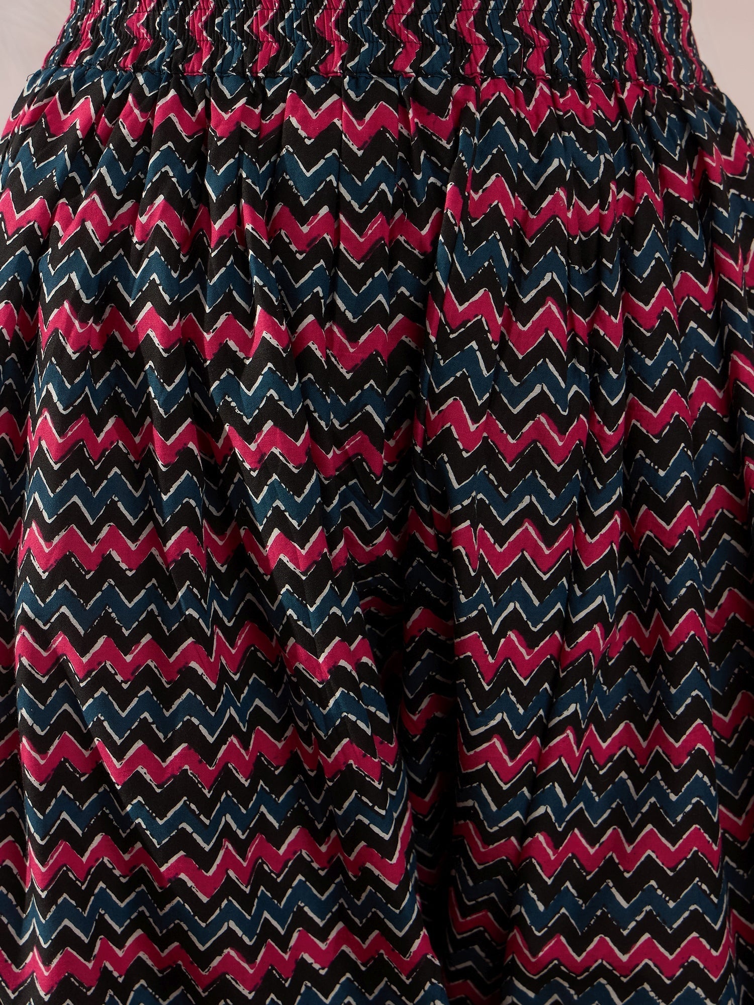 InWeave Black Pink Kurta Dhoti Set