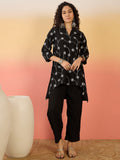 InWeave Black Embroidery Mandarin Black Set
