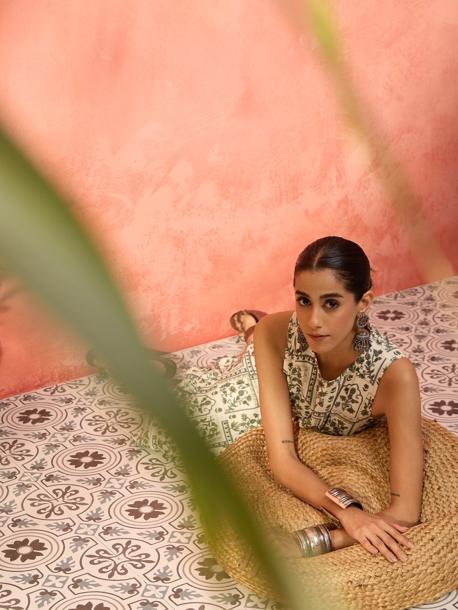 InWeave Sea Green Ethnic Palazzo Kurta Set