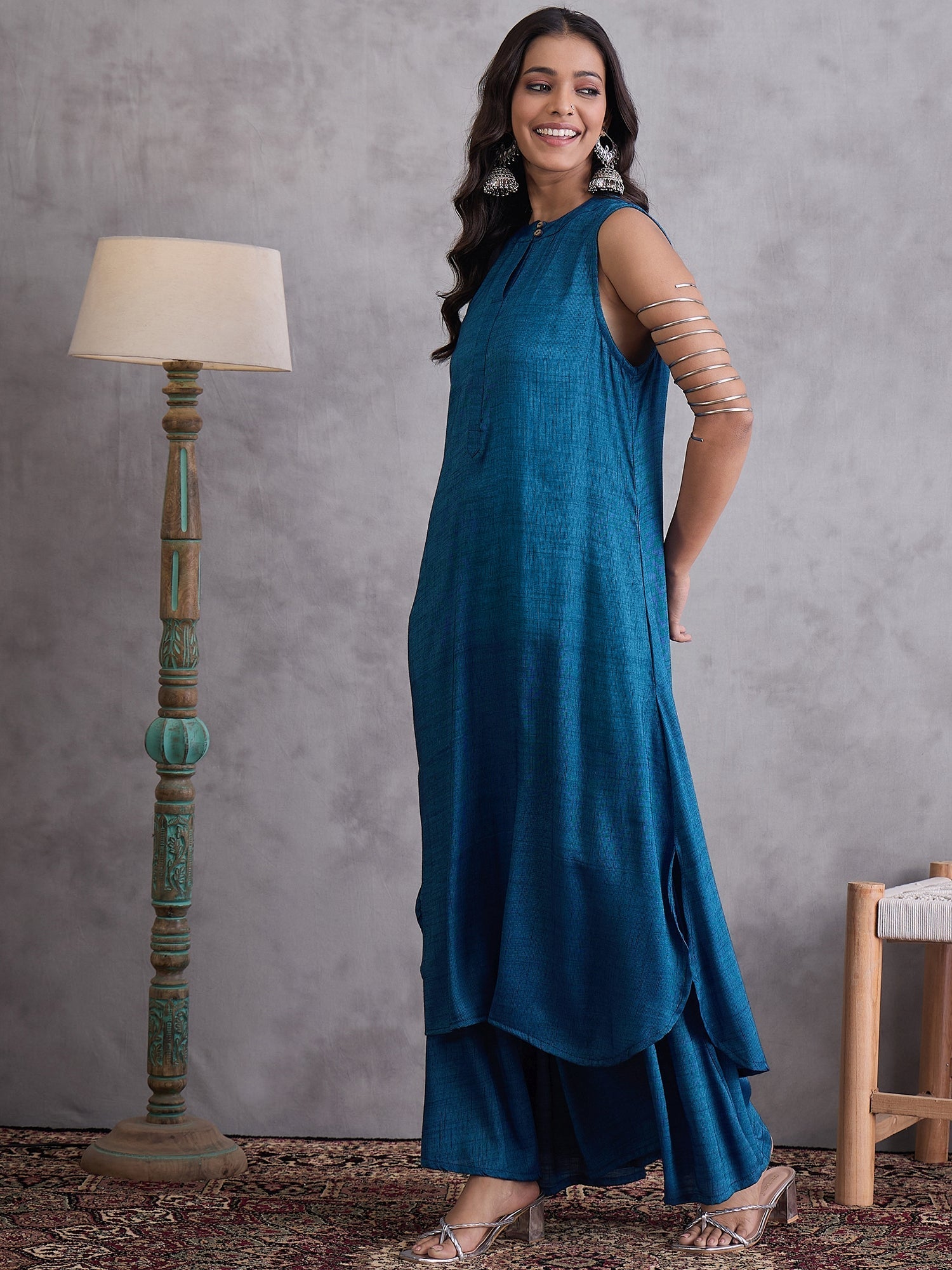 InWeave Peacock Blue Kurta Set
