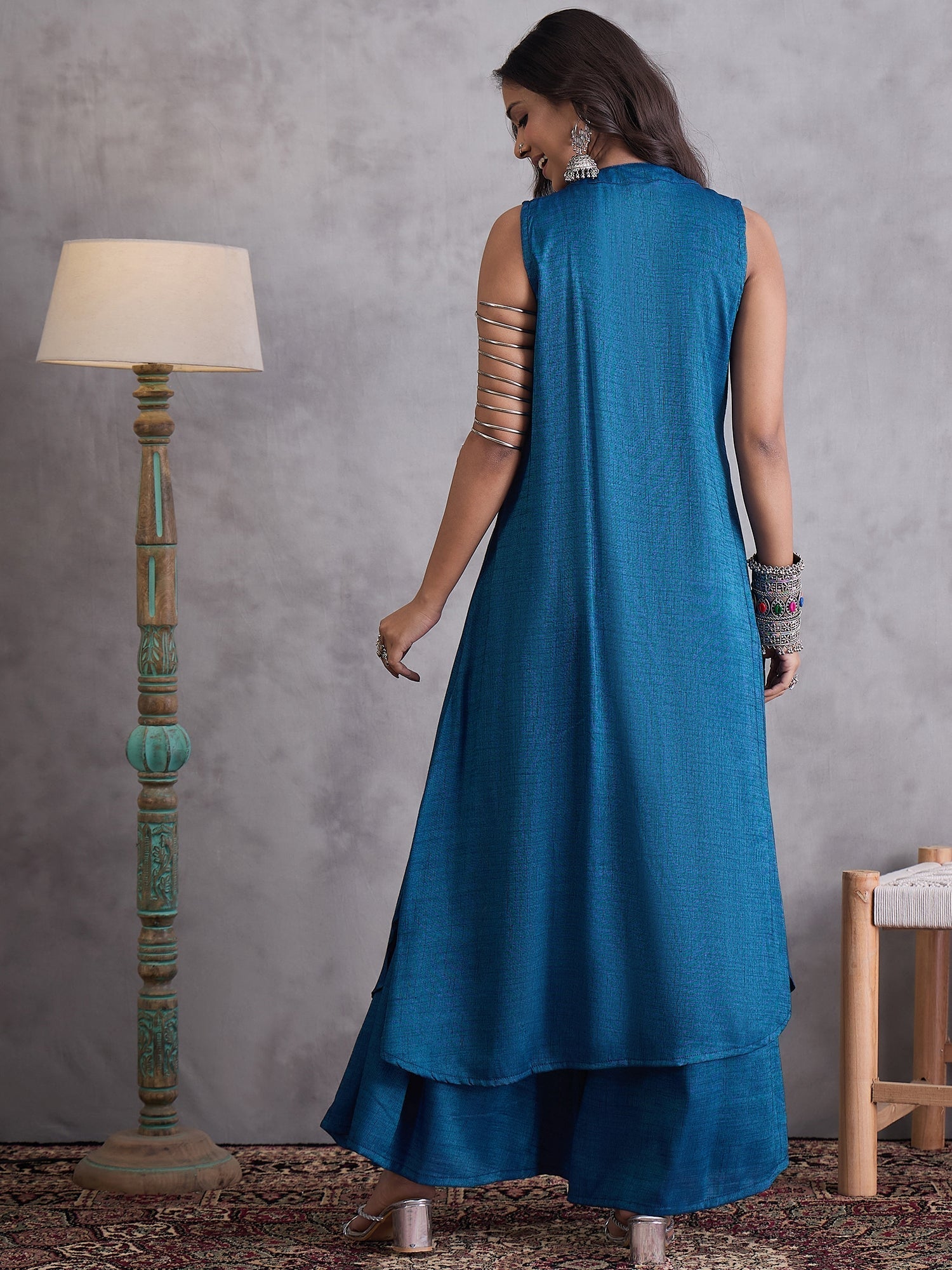 InWeave Peacock Blue Kurta Set