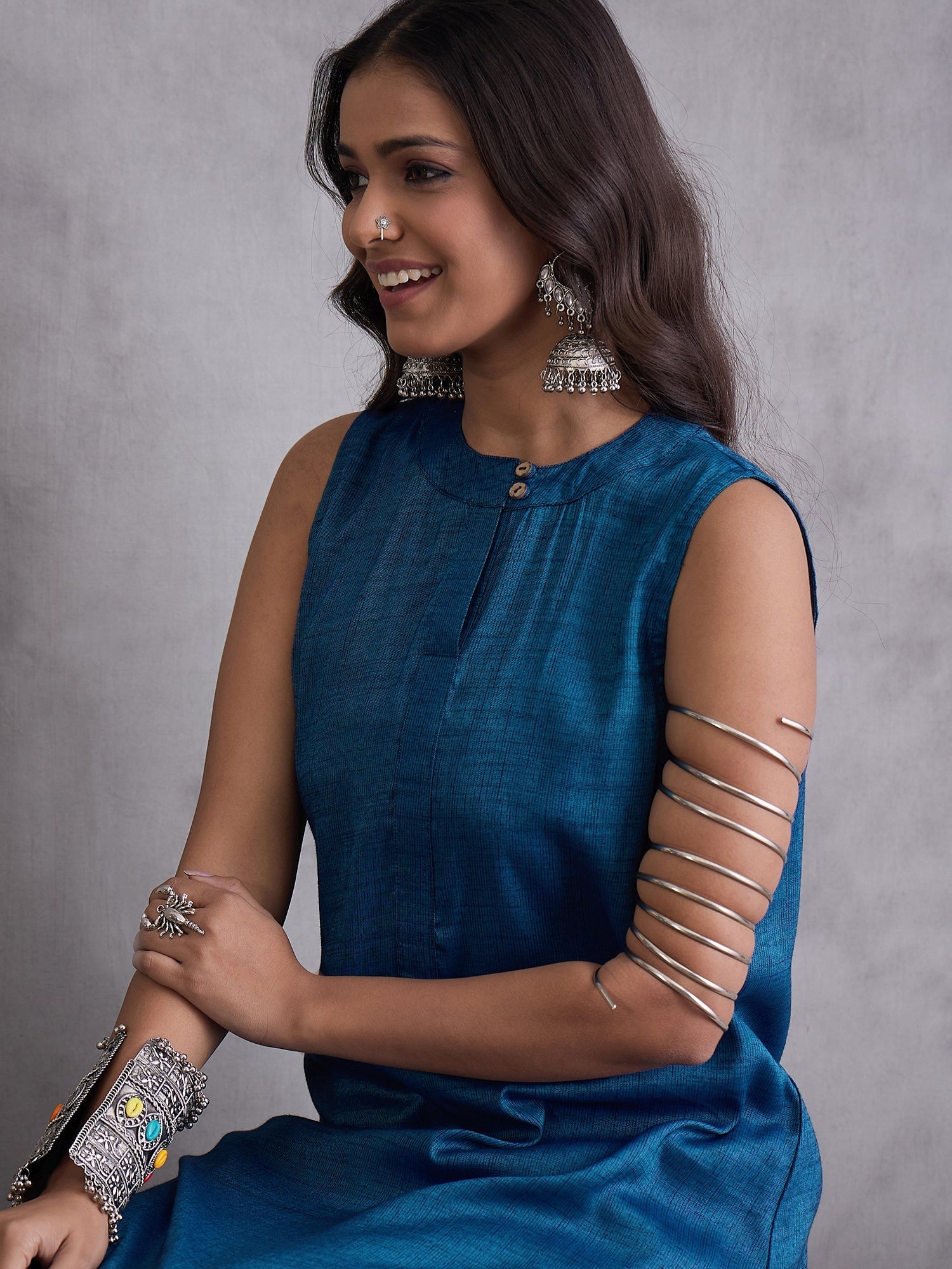 InWeave Peacock Blue Kurta Set