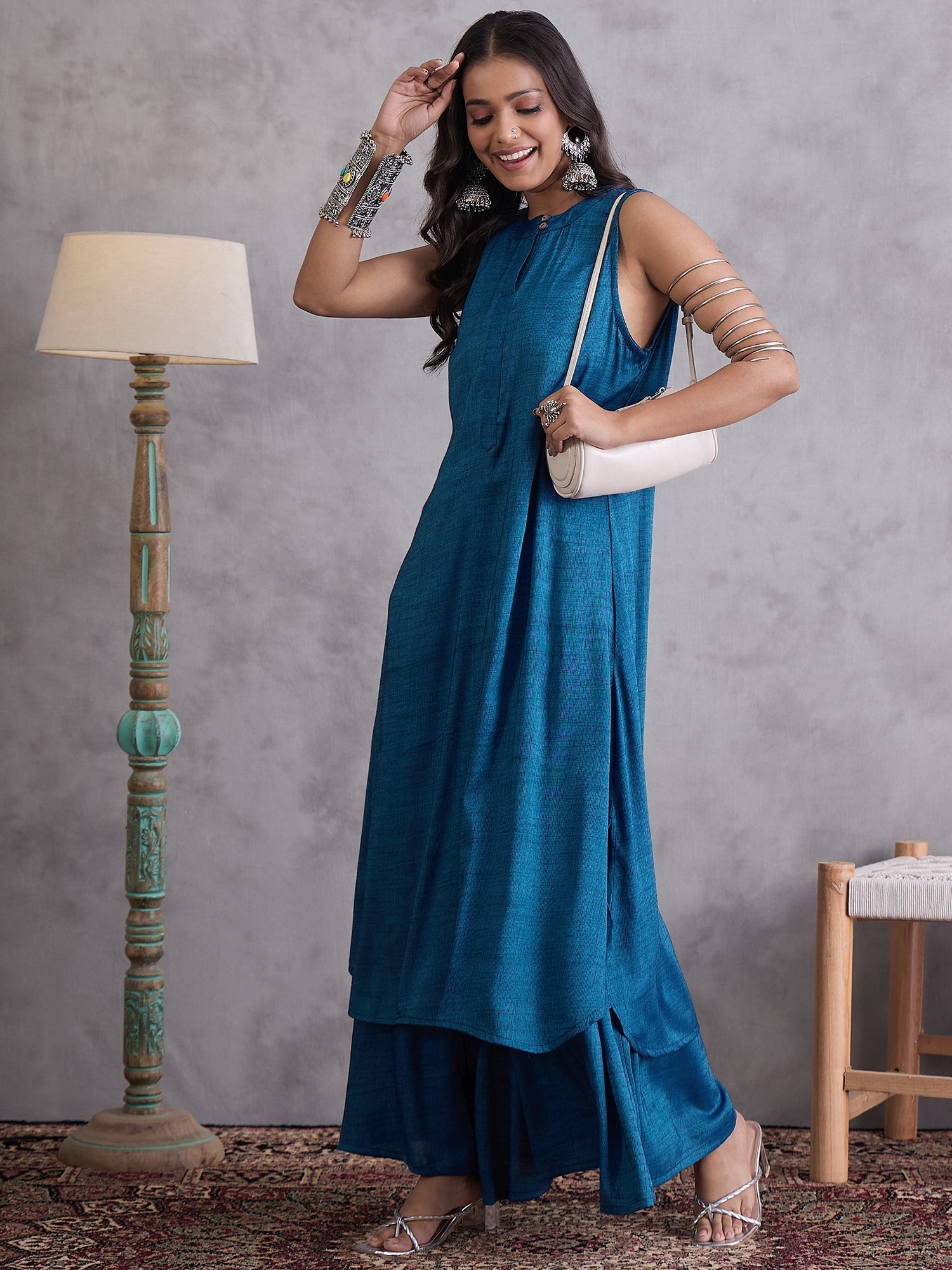 InWeave Peacock Blue Kurta Set