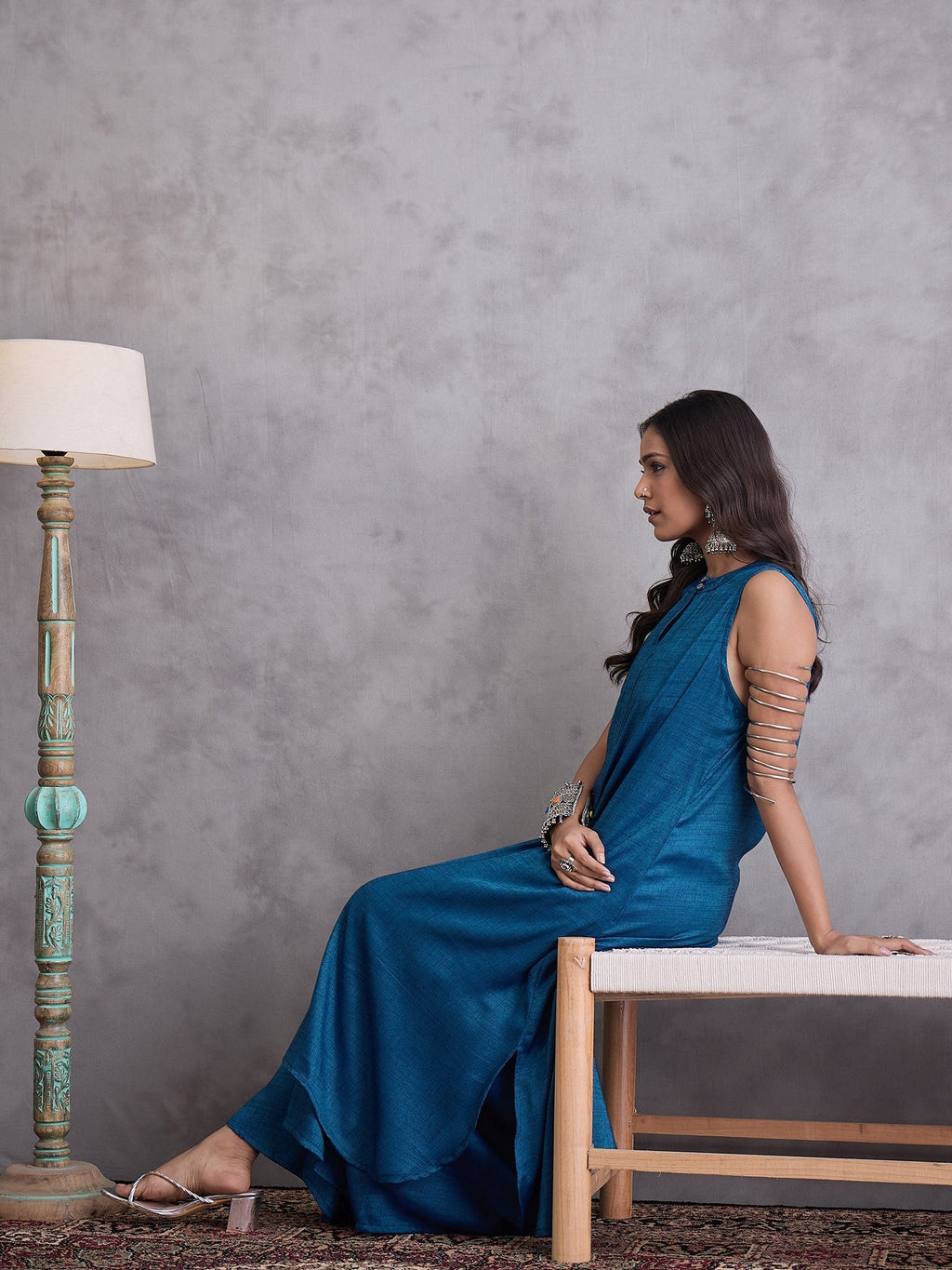 InWeave Peacock Blue Kurta Set