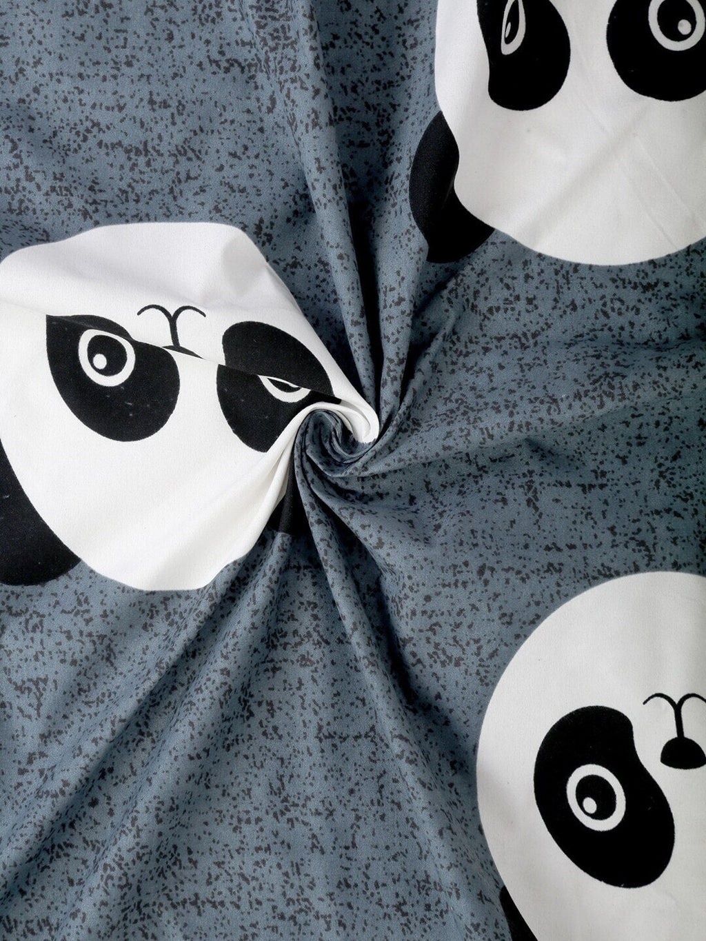 Home Sizzler Grey & White Panda 210 TC Bedsheet with Pillow Cover