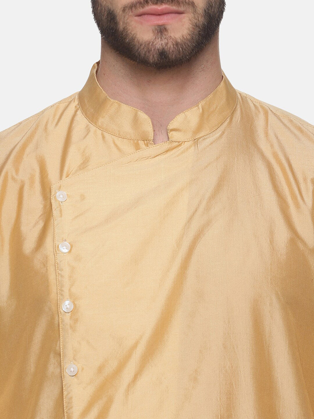 Sethukrishna Men Beige Kurta with Dhoti Pants