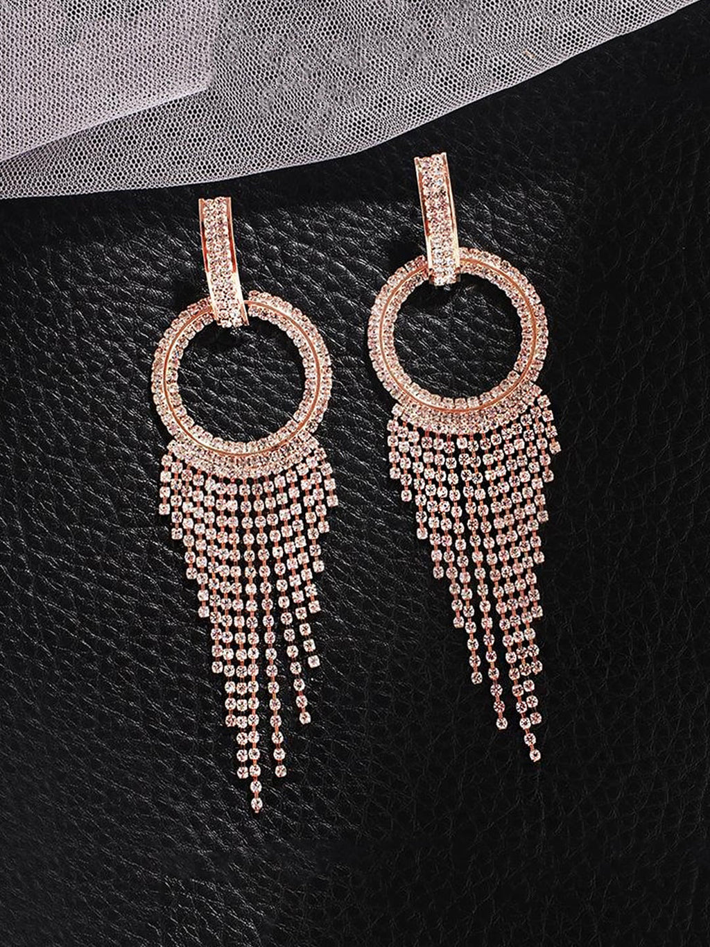 Yellow Chimes Gold-Toned Contemporary Drop Earrings
