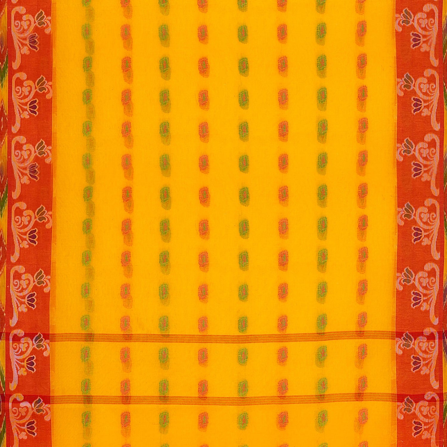 Exclusive Collection 100% Pure Cotton Yellow Tant Saree With Hand Weaving Work