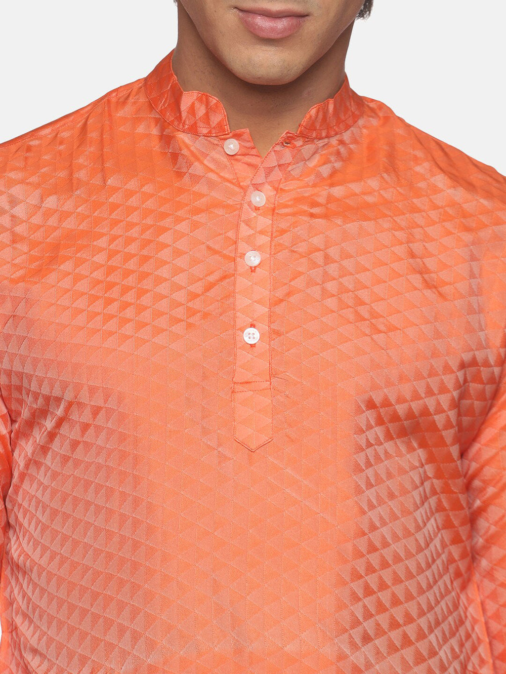 Sethukrishna Men Orange Kurta with Pyjamas