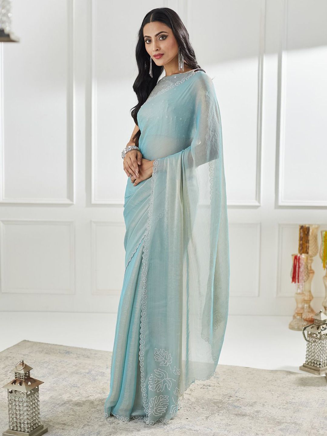 kasee Beads and Stones Pure Silk Saree