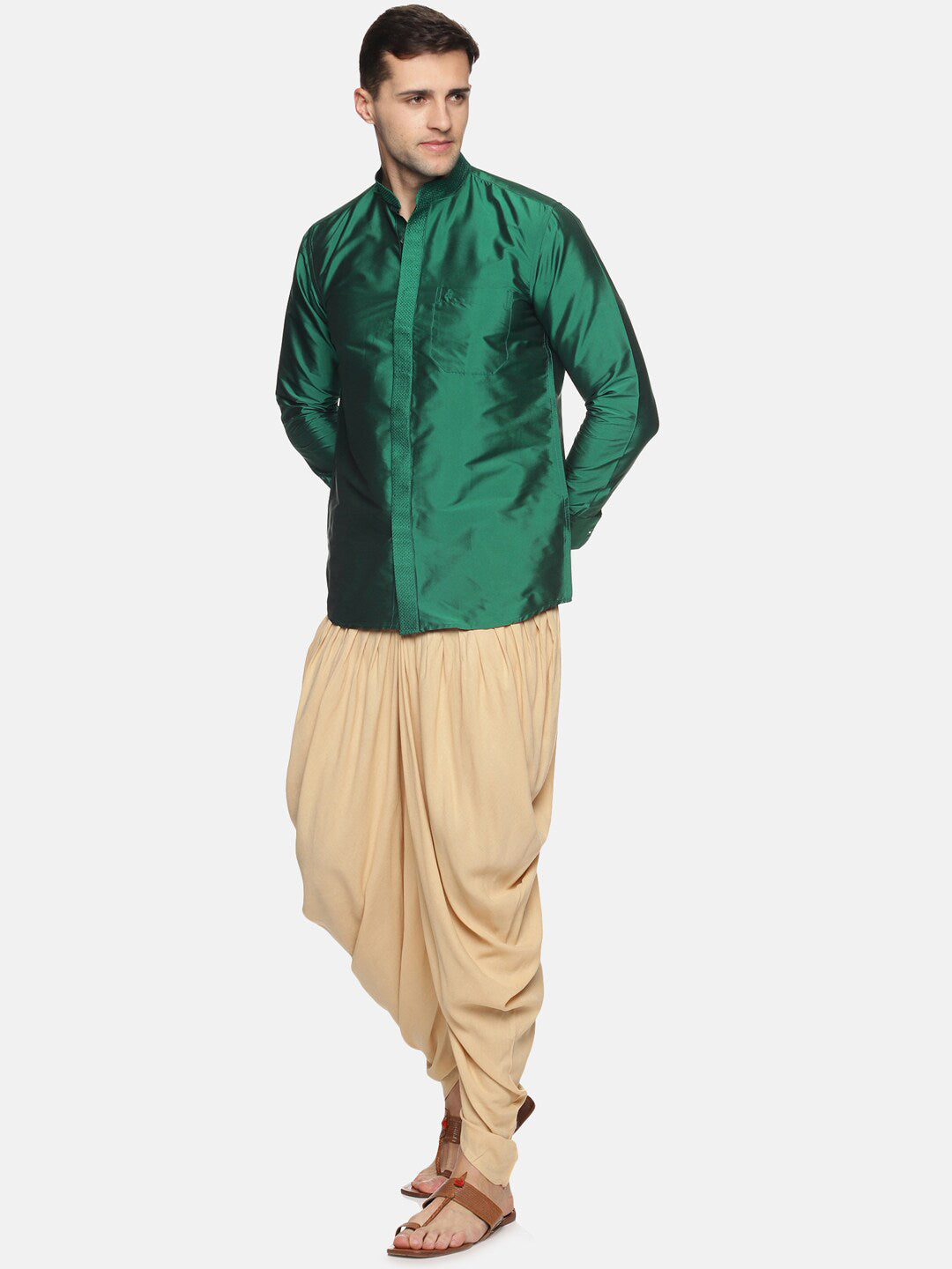Sethukrishna Men Beige Solid Dhoti Pant