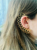 NVR Women Ethnic Gold-Polished Brass Leaf Style Ear Cuff