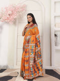 Shree Shyam Fashion Silk Blend Orange Saree