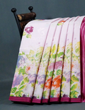 Block Print Baby Pink Coloured Mulmul Cotton Saree By Gayathri Reddy Designer Studio