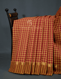 Mustard And Maroon Combo With Checks Pure Mangalgiri Cotton Saree By Gayathri Reddy Designer Studio