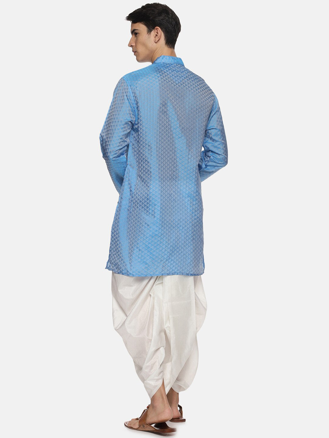 Sethukrishna Men Blue Kurta with Dhoti Pants