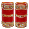 Tehzeeb Creations Bangle Set for Women (Red)