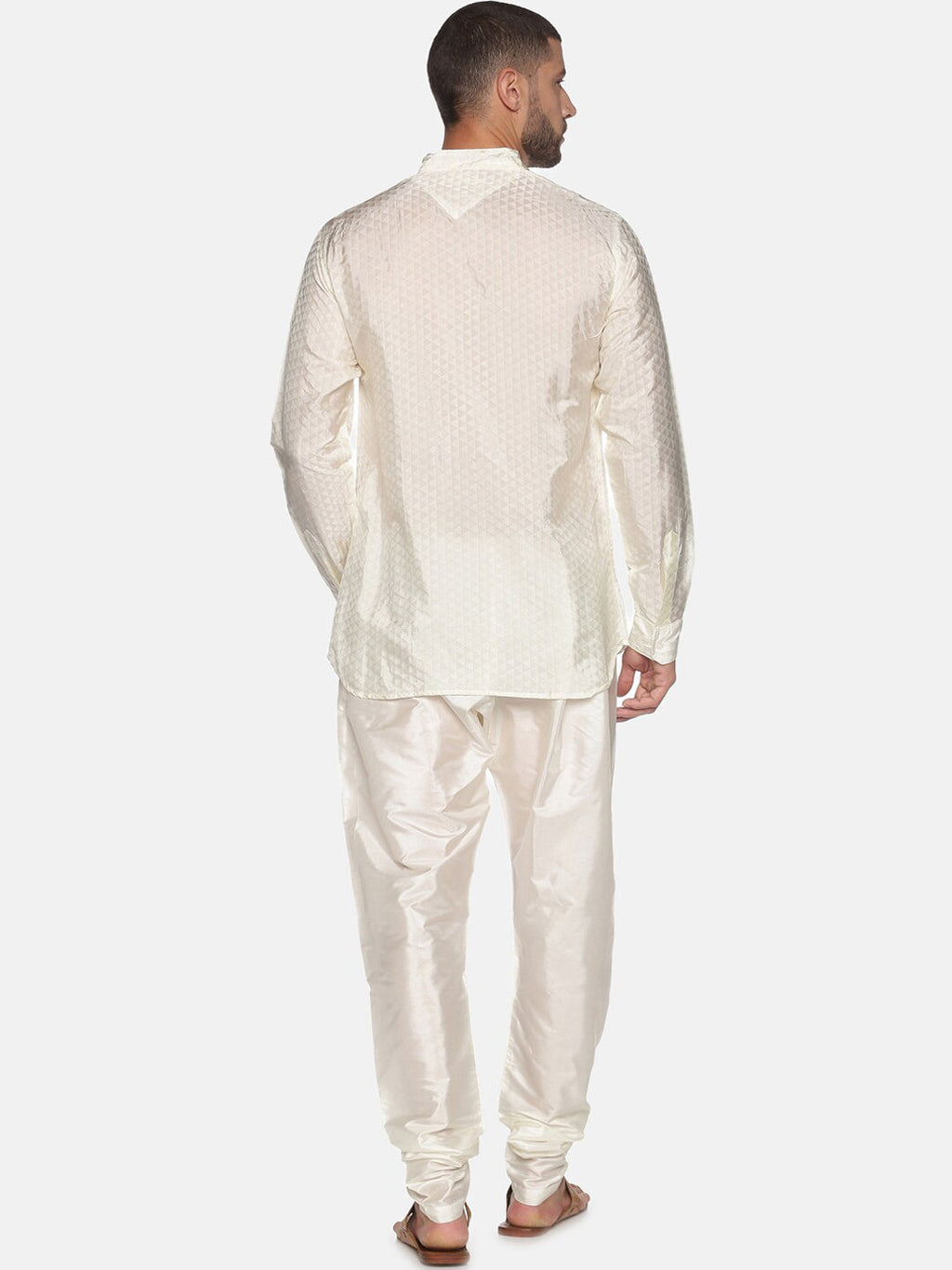 Sethukrishna Cream-Coloured Kurta with Pyjamas For Men