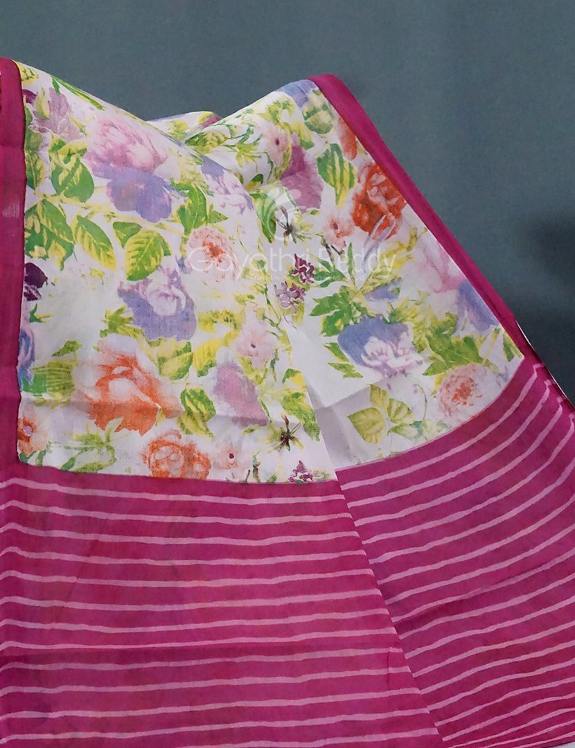 Block Print Baby Pink Coloured Mulmul Cotton Saree By Gayathri Reddy Designer Studio