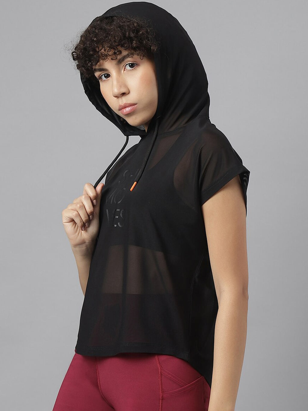 MKH Typography Printed Dri-FIT Hooded Relaxed Fit T-shirt
