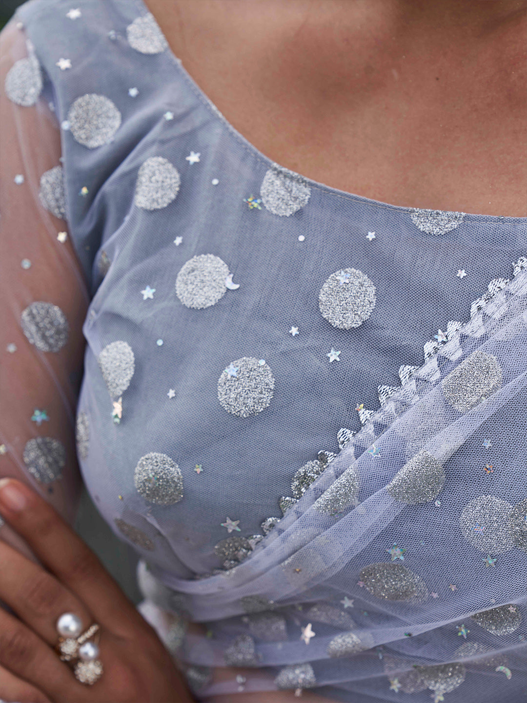 Tikhi Imli Embellished Net Saree