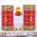 Tehzeeb Creations Bridal Bangle Set Wedding Punjabi chuda Designer chura CZ Stone Red Color choora Set for Women