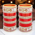 Tehzeeb Creations Bridal Bangle Set Designer Red Color Chuda Dulhan Punjabi Choora Fashion Wedding Chura for Women
