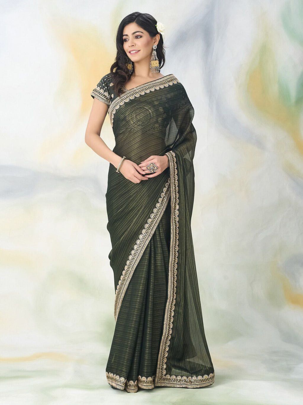 kasee Floral Embroidered Saree