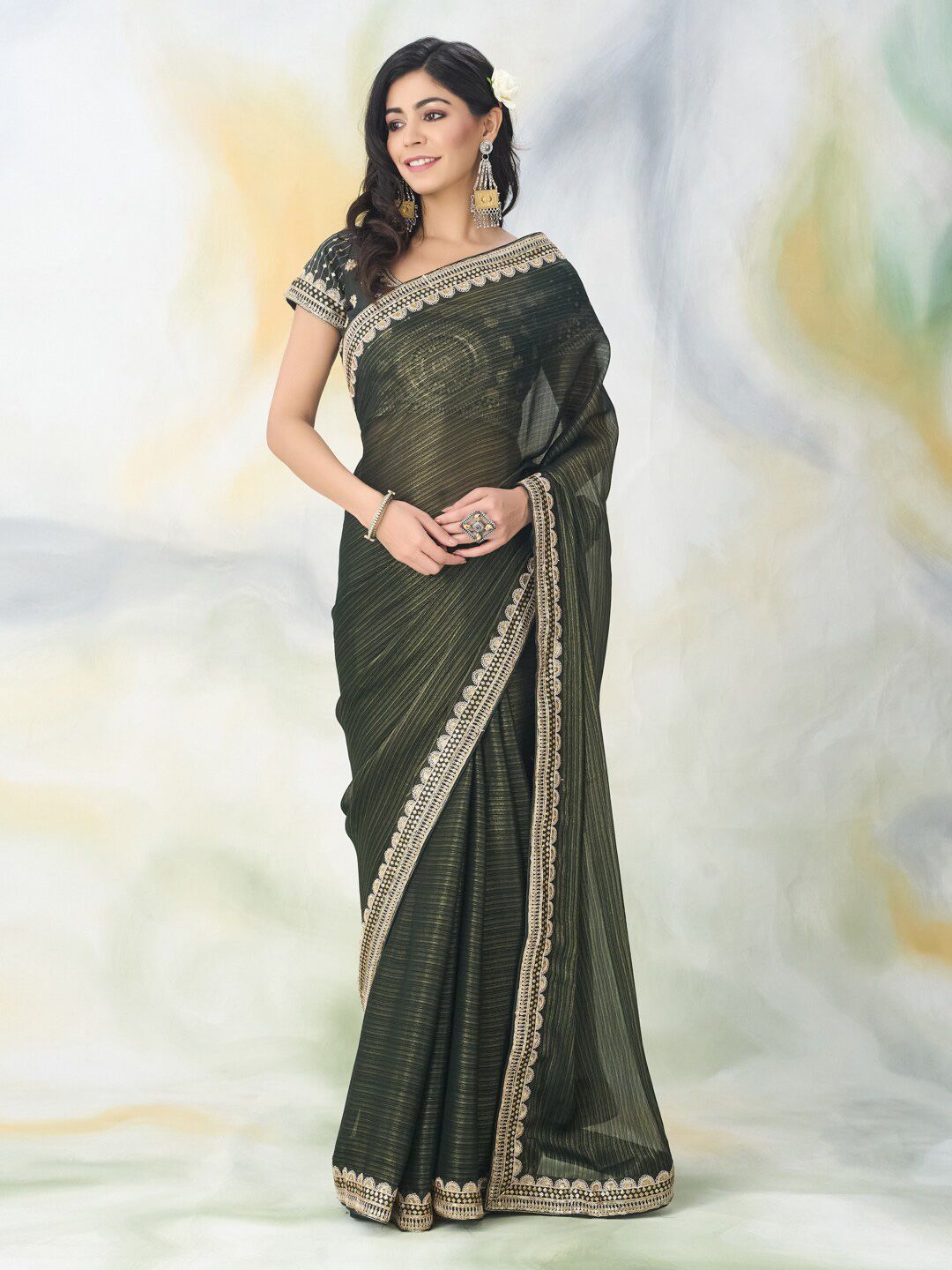 kasee Floral Embroidered Saree