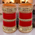 Tehzeeb Creations Bridal Bangle Set Red Designer Chura Wedding Punjabi Choora Fashion Jewellery Chuda Set for Women