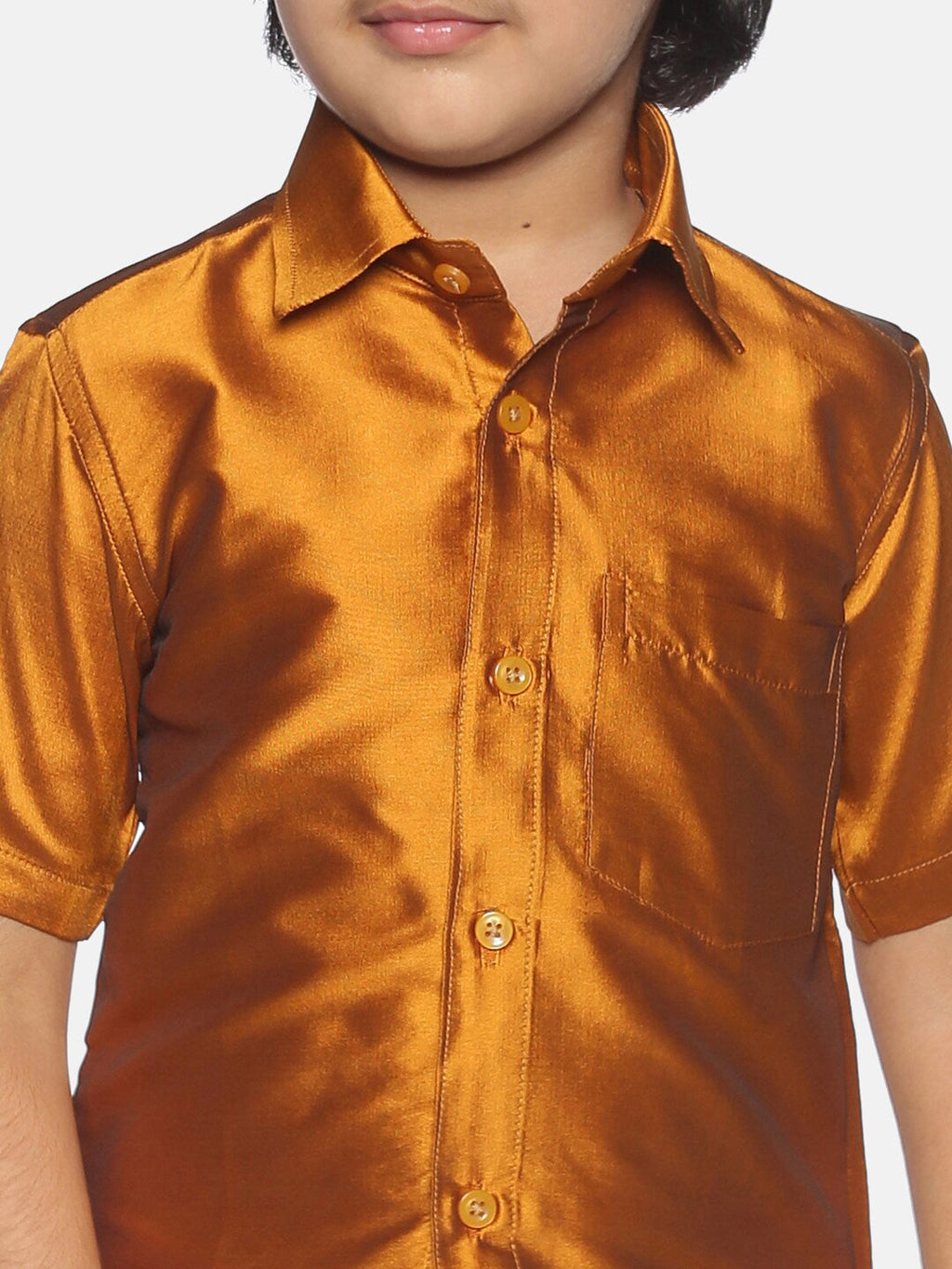 Sethukrishna Boys Yellow & White Shirt with Dhoti
