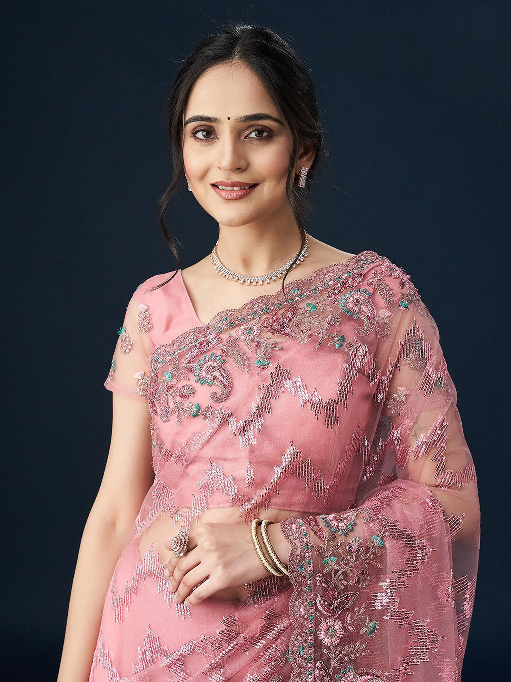 kasee Embellished Neted Sarees