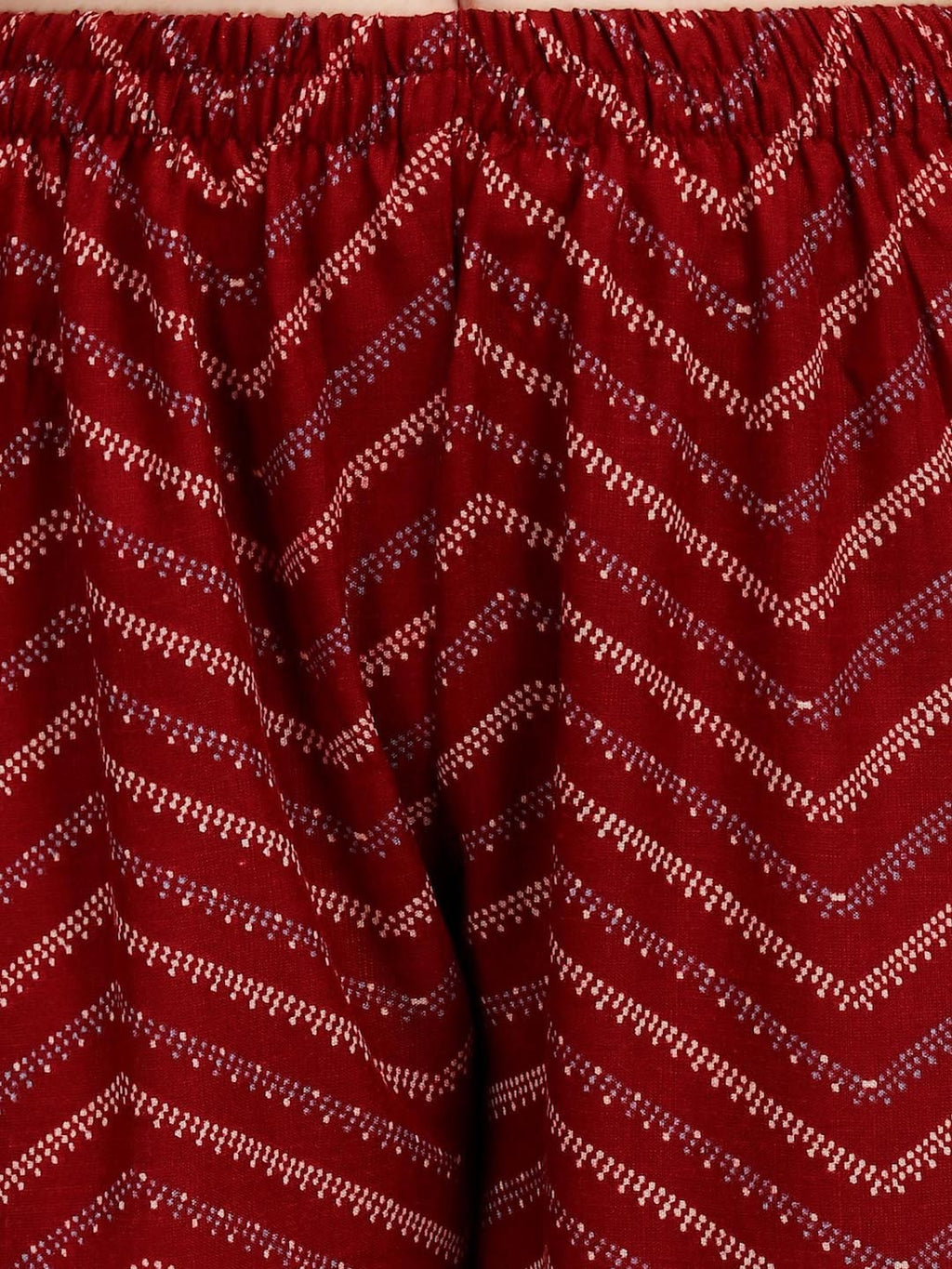 HERE&NOW Geometric Printed Pure Cotton Kurta With Trousers & Dupatta