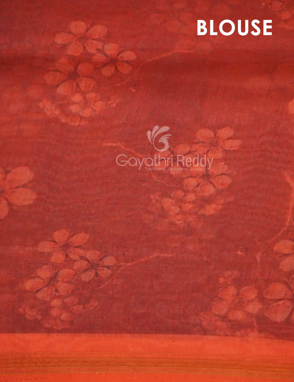 Shades of Light Orange Floral Print Semi Chanderi Saree By Gayathri Reddy Designer Studio