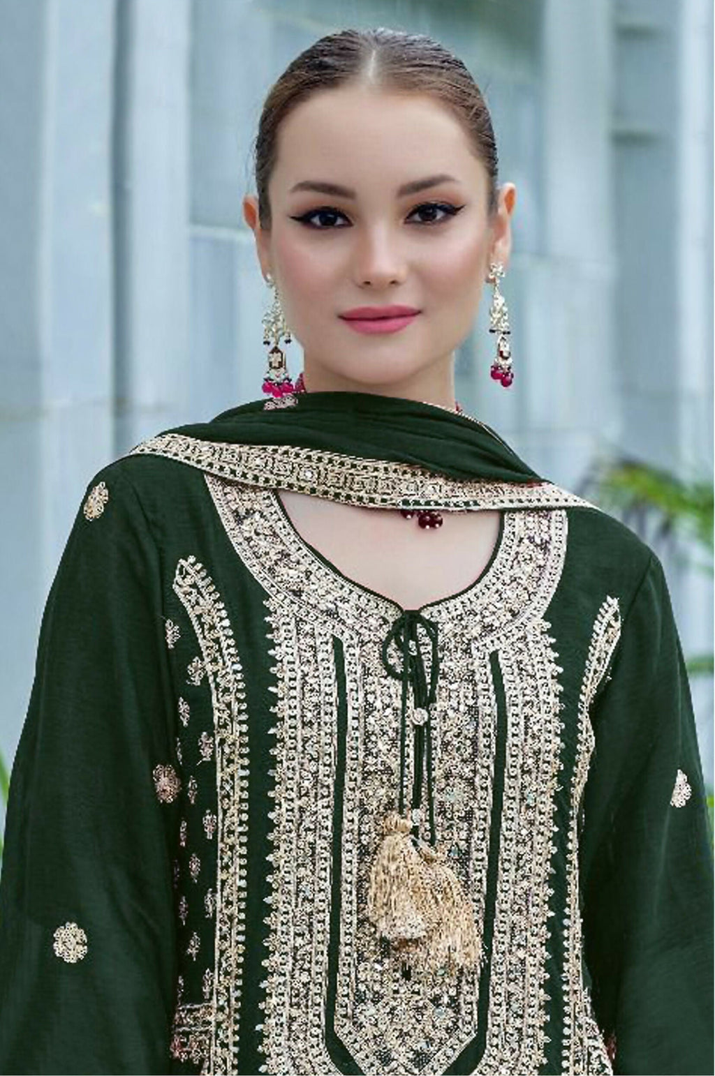 Vastranavya Heavy Chinon With Embroidery Coding Sequence with Real Mirror Work Pakistani Suits