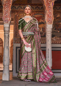Monjolika Fashion Multicolor Silk Ajarak Design Traditional Saree