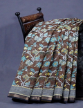 Black And Brown Colour Block Print Pure Kota Cotton Saree By Gayathri Reddy Designer Studio