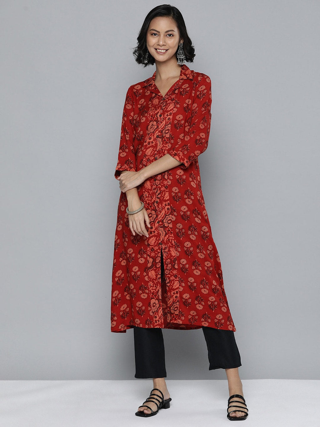 HERE&NOW Ethnic Motifs Printed A-Line Kurta