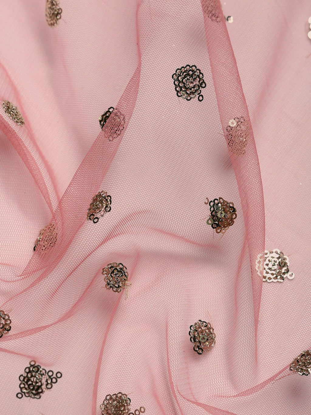 kasee Floral Embroidered Sequinned Net Saree