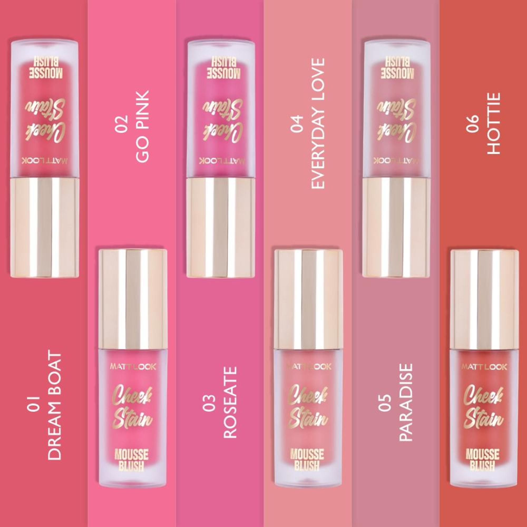 Matt Look Cheek Stain Mousse Blushs - 01 Dream Boat