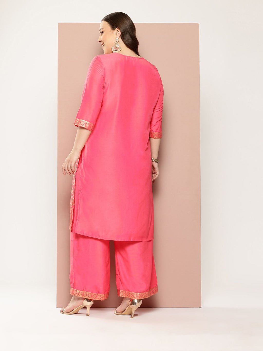 Sztori Plus Size Printed Regular Kurta with Palazzos