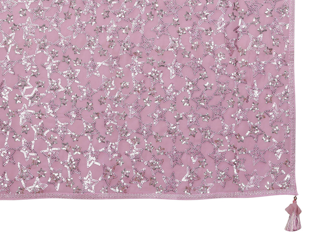 Pink Pure Georgette Embroidered Saree With Stitched Blouse - Nimaya Kaksha
