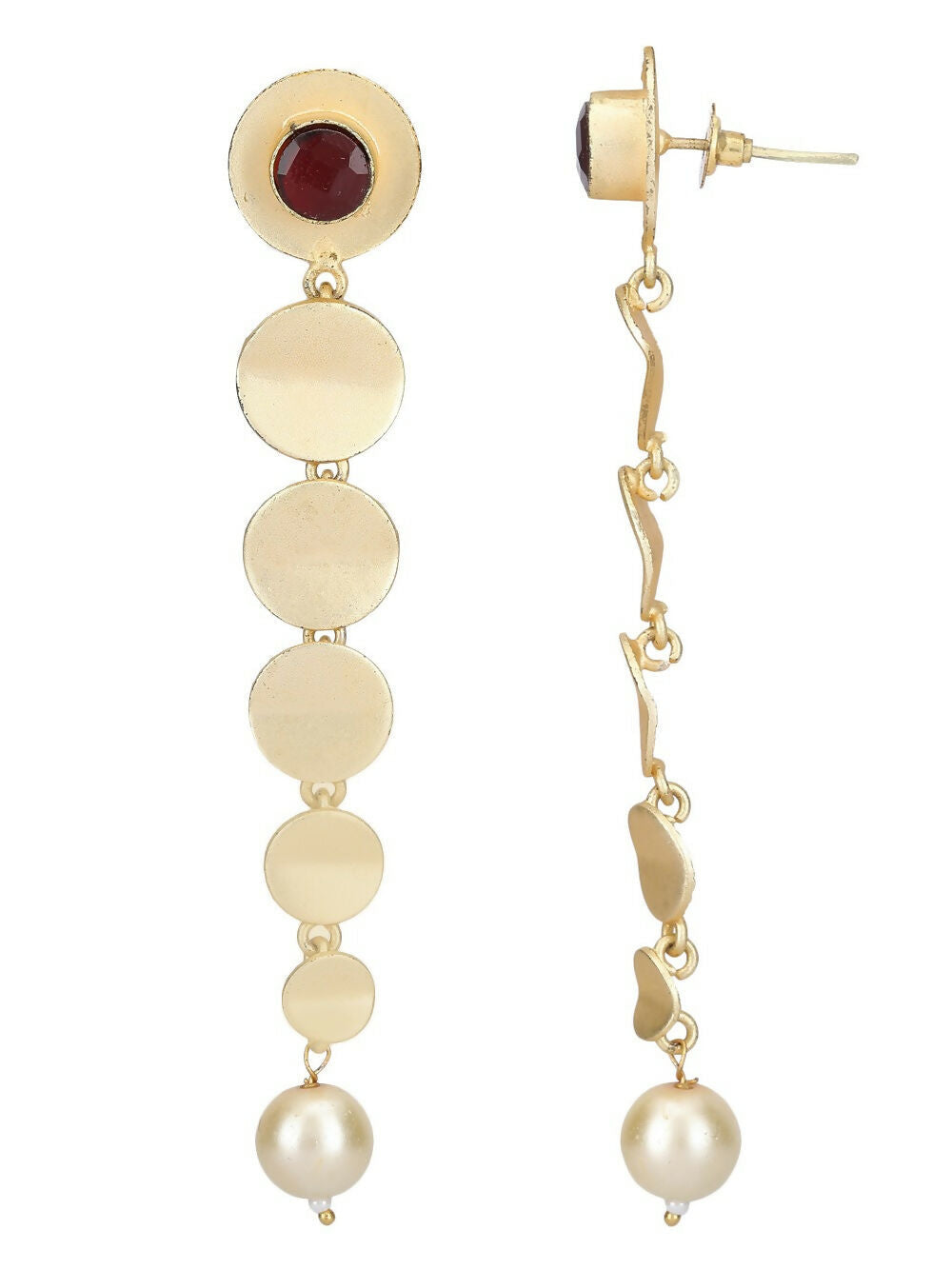 Joban Fashion Women Long Pattern Matte Gold Earrings