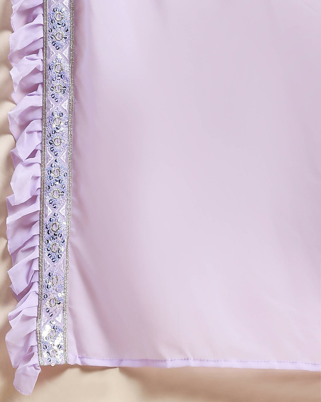 Lavender Pure Viscose Georgette Thread With Sequins Embroidery Work Lehenga Choli With Dupatta - Tanya