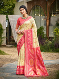 Shree Shyam Fashion Cream Soft Silk Saree