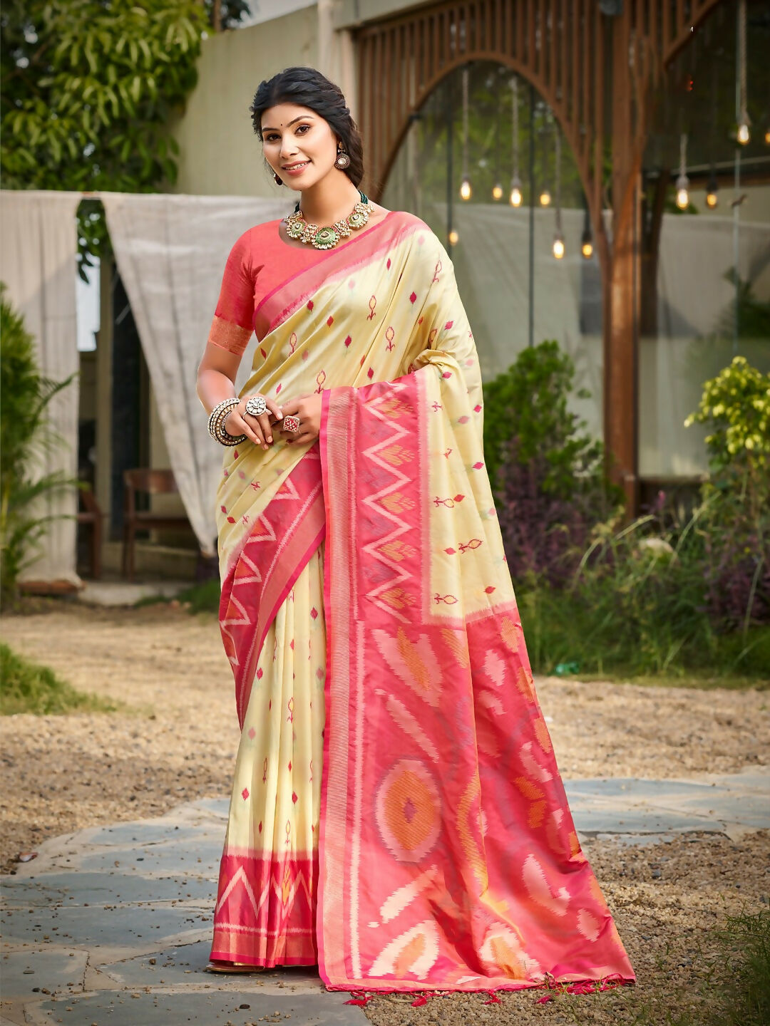 Shree Shyam Fashion Cream Soft Silk Saree