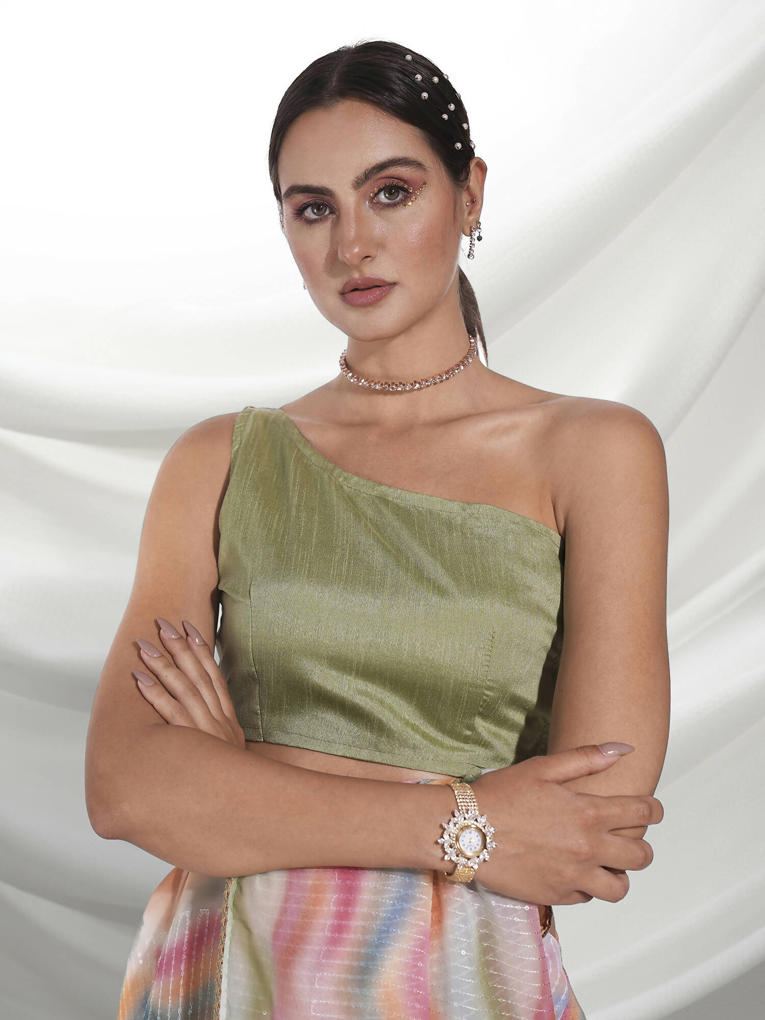 Pink Georgette Sequence Embroidery Saree With Unstitched Blouse Piece - Rajal