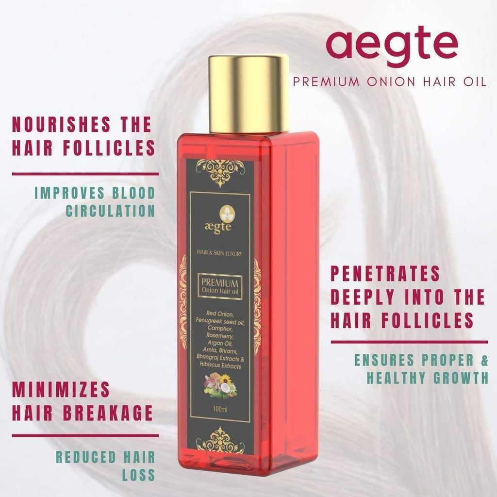 Aegte Premium Onion Hair Oil And Complete Hair Defense Shampoo