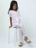 Chilins Baby Pink Cotton Printed Girl Night Suit